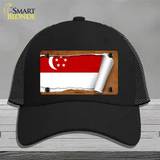 Singapore Flag Scroll Novelty License Plate Hat Mesh / Black