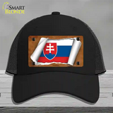 Slovakia Flag Scroll Novelty License Plate Hat Mesh / Black