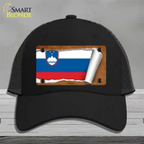 Slovenia Flag Scroll Novelty License Plate Hat Mesh / Black