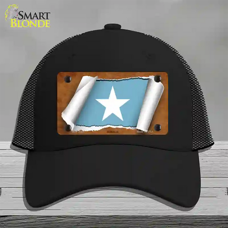 Somalia Flag Scroll Novelty License Plate Hat Mesh / Black