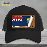 St Helena Flag Scroll Novelty License Plate Hat Mesh / Black