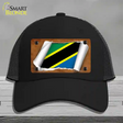 Tanzania Flag Scroll Novelty License Plate Hat Mesh / Black