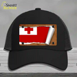 Tonga Flag Scroll Novelty License Plate Hat Mesh / Black