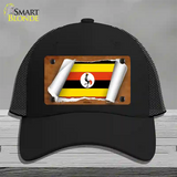 Uganda Flag Scroll Novelty License Plate Hat Mesh / Black