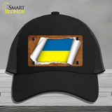 Ukraine Flag Scroll Novelty License Plate Hat Mesh / Black