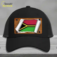 Vanuatu Flag Scroll Novelty License Plate Hat Mesh / Black