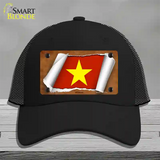 Vietnam Flag Scroll Novelty License Plate Hat Mesh / Black