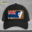 Queenland Flag Scroll Novelty License Plate Hat Mesh / Black