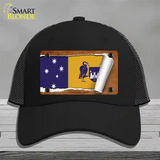 Australian Capital Flag Scroll Novelty License Plate Hat Mesh / Black