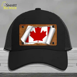 Canada Flag Scroll Novelty License Plate Hat Mesh / Black