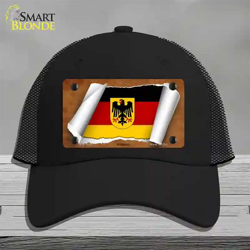 Germany Coat of Arms Flag Scroll Novelty License Plate Hat Mesh / Black