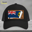 South Australia Flag Scroll Novelty License Plate Hat Mesh / Black