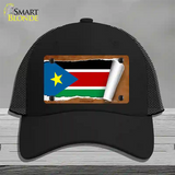 South Sudan Flag Scroll Novelty License Plate Hat Mesh / Black