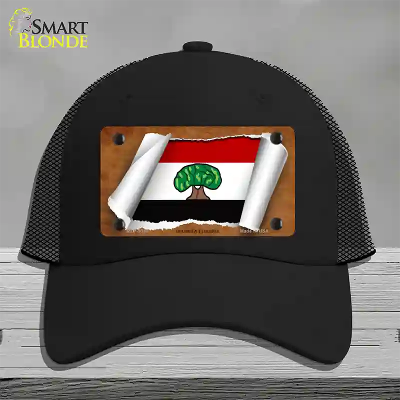 Oromia Ethiopia Flag Scroll Novelty License Plate Hat Mesh / Black