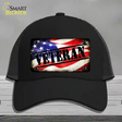 Veteran American Flag Novelty License Plate Hat Mesh / Black