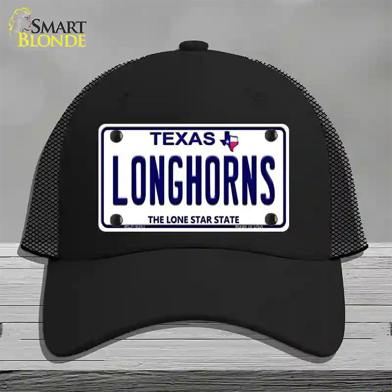 Longhorn Texas Novelty License Plate Hat Mesh / Black