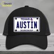 Austin Texas Novelty License Plate Hat Mesh / Black