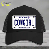 Cowgirl Texas Novelty License Plate Hat Mesh / Black