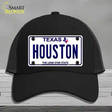 Houston Texas Novelty License Plate Hat Mesh / Black