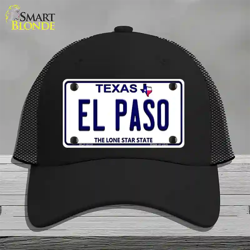 El Paso Texas Novelty License Plate Hat Mesh / Black