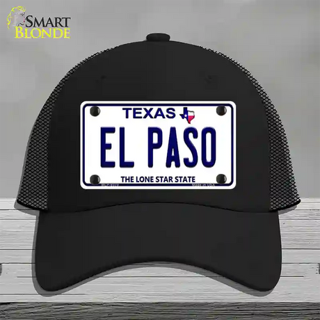 El Paso Texas Novelty License Plate Hat Mesh / Black