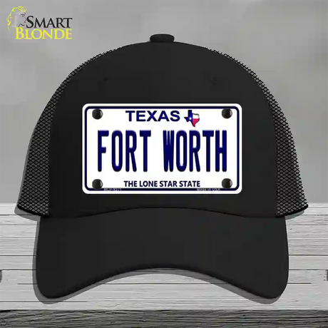 Fort Worth Texas Novelty License Plate Hat Mesh / Black