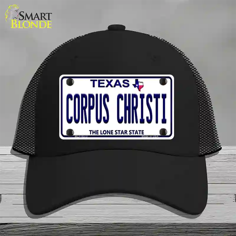 Corpus Christi Texas Novelty License Plate Hat Mesh / Black