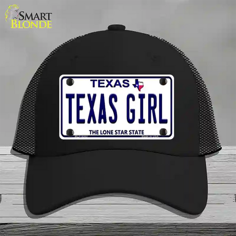 Texas Girl Texas Novelty License Plate Hat Mesh / Black