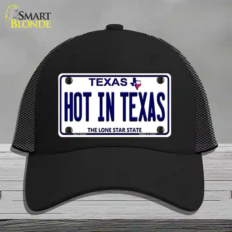 Hot in Texas Novelty License Plate Hat Mesh / Black