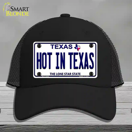 Hot in Texas Novelty License Plate Hat Mesh / Black