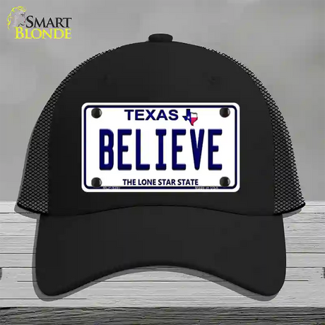 Believe Texas Novelty License Plate Hat Mesh / Black