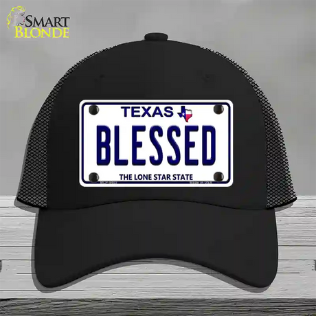 Blessed Texas Novelty License Plate Hat Mesh / Black