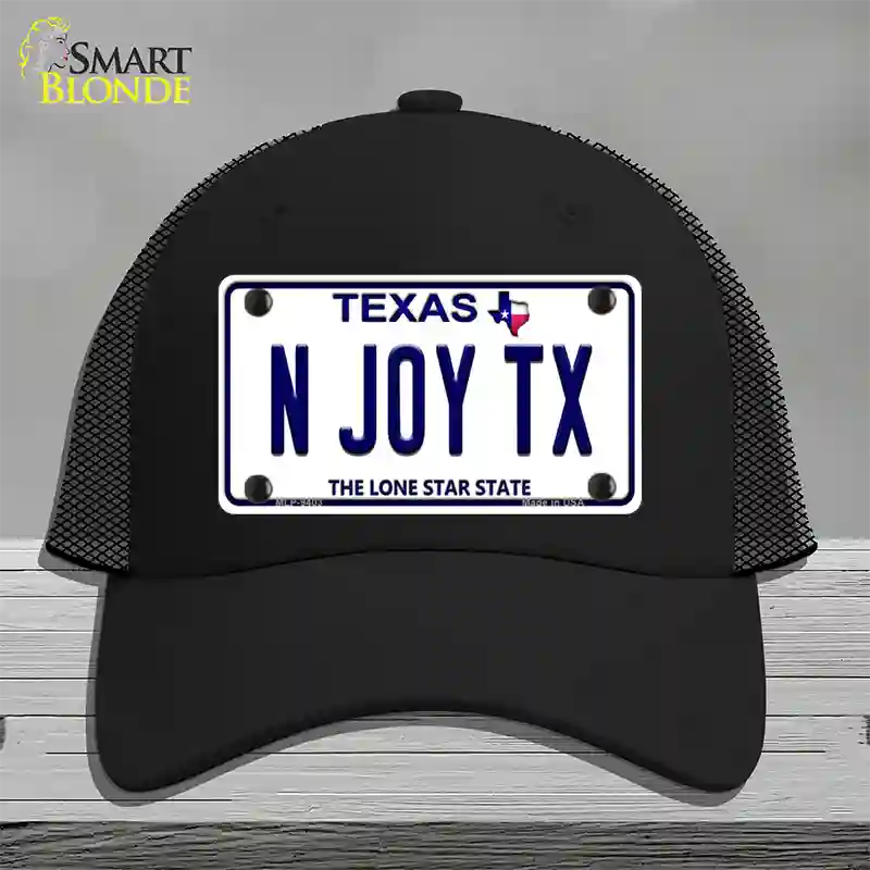 N Joy TX Texas Novelty License Plate Hat Mesh / Black