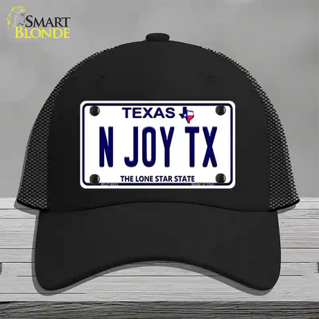 N Joy TX Texas Novelty License Plate Hat Mesh / Black