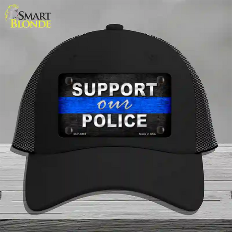 Support Our Police Novelty License Plate Hat Mesh / Black