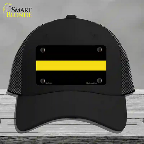 Thin Yellow Line Novelty License Plate Hat Mesh / Black