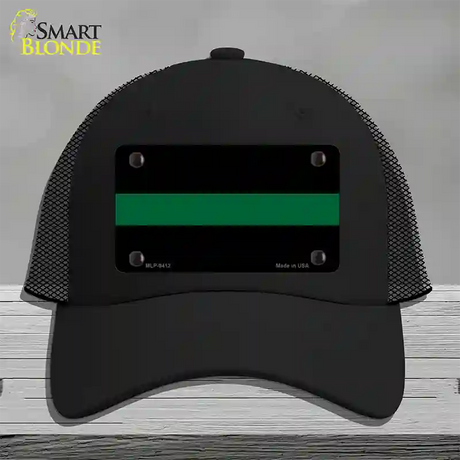 Thin Green Line Novelty License Plate Hat Mesh / Black