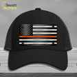 American Flag Thin Orange Line Novelty License Plate Hat Mesh / Black