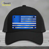 Blue American Flag Thin White Line Novelty License Plate Hat Mesh / Black