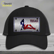 Texas Girl Diamond Novelty License Plate Hat Mesh / Black