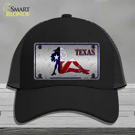 Texas Girl Diamond Novelty License Plate Hat Mesh / Black