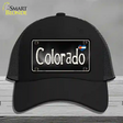 Colorado Flag Script Novelty License Plate Hat Mesh / Black