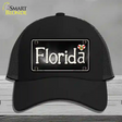 Florida Flag Script Novelty License Plate Hat Mesh / Black