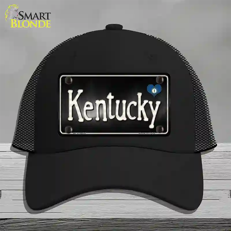 Kentucky Flag Script Novelty License Plate Hat Mesh / Black