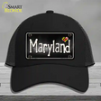 Maryland Flag Script Novelty License Plate Hat Mesh / Black