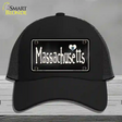 Massachusetts Flag Script Novelty License Plate Hat Mesh / Black