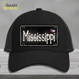 Mississippi Flag Script Novelty License Plate Hat Mesh / Black