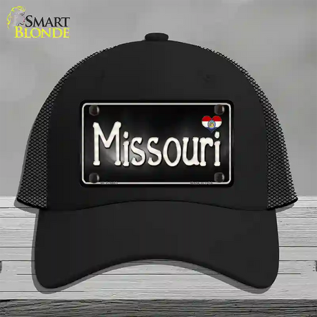 Missouri Flag Script Novelty License Plate Hat Mesh / Black