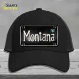 Montana Flag Script Novelty License Plate Hat Mesh / Black