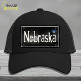 Nebraska Flag Script Novelty License Plate Hat Mesh / Black